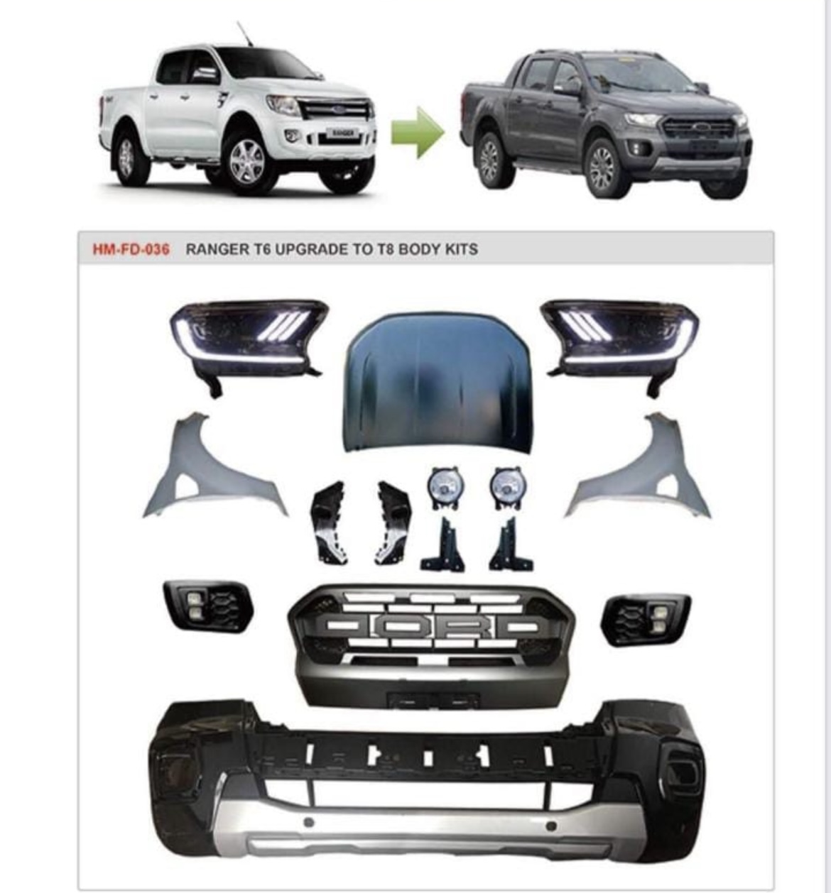 Ford Ranger T6-T8 Body Kit